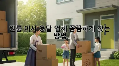 원룸 이사? 용달 업체 꼼꼼하게 찾는 방법!